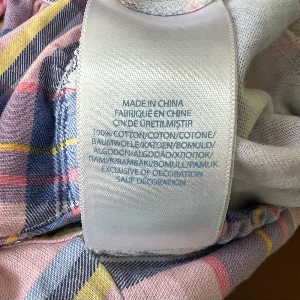 RALPH LAUREN Pink and Blue Plaid Ruffle Bubble, 18mo